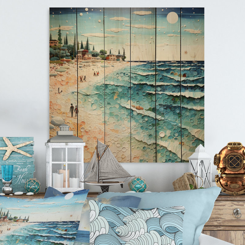 Zeckser Beach Photo Sandy Serenade V sur bois, H 35 po x l 35 po x P 0,78 po