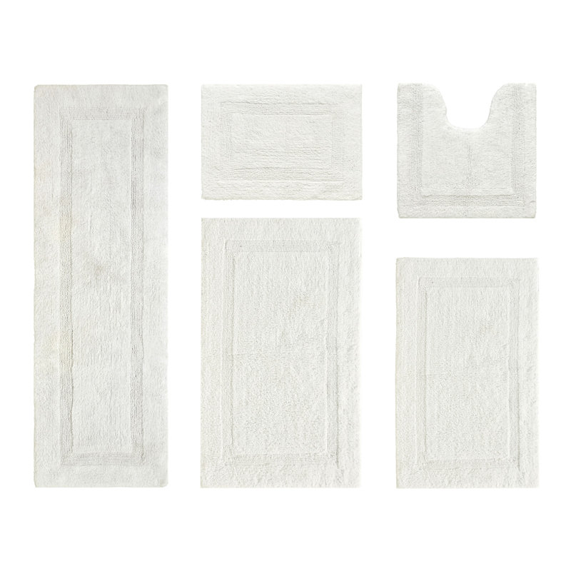Ensemble de tapis pour salle de bain 5 pièces Lux Premium 2370 GSM, Ivoire, 5 pièces (17 po x 24 po | 20 po x 20 po | 21 po x