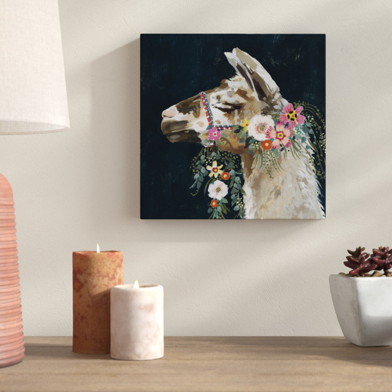 Lovely Llama II by Victoria Borges - Wrapped Canvas Painting, 30cm H x 30cm W