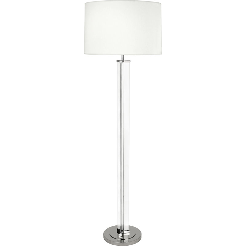 Elegant Srkashlteni Floor Lamp - Clear Glass & Polished Nickel With Opaque Shade | 65.38 Tall | Ideal For Living Room & Bedroom Decor