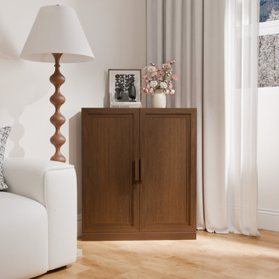 Armoire d'appoint de coin en noyer avec portes et rangement peu encombrant P 16 po x l 31 po x H 36 po