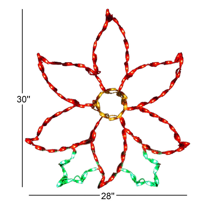 Petit poinsettia à lumière DEL