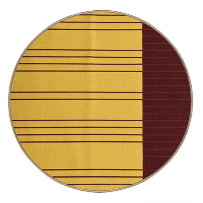 Machine Washable Horizontal Stripes Brown Area Rug