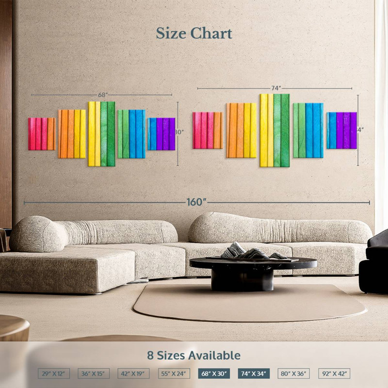 LGBTQ Wooden Rainbow, H 12 po x l 29 po