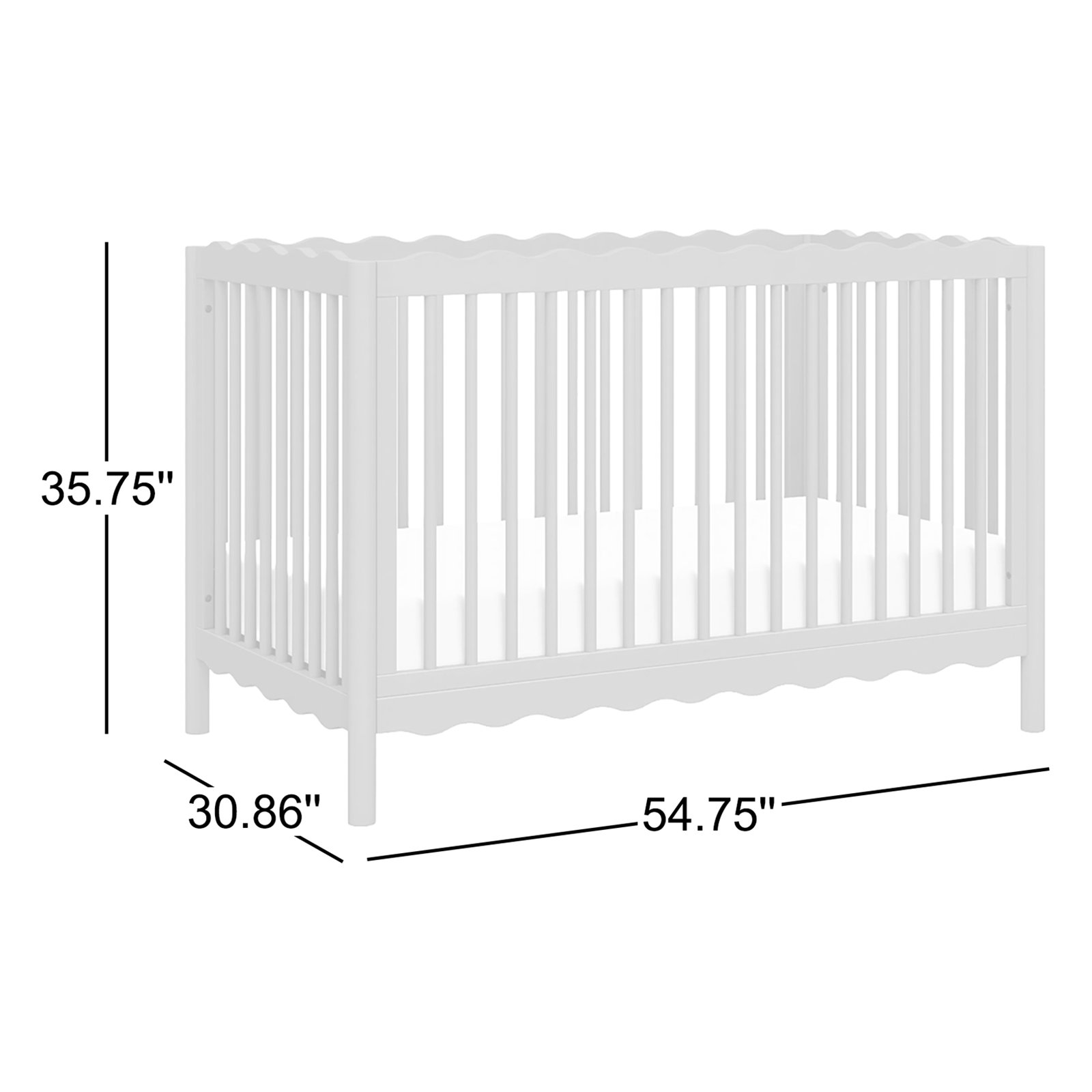 Swell Pine 4-in-1 Convertible Crib, White