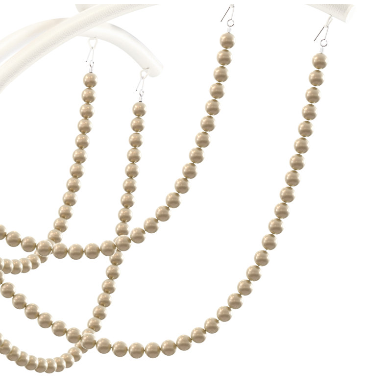 Priscilla 5 - Light Chandelier, Antique Silver/Bronze Pearl