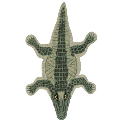 Tapis décoratif en forme de crocodile Harjo