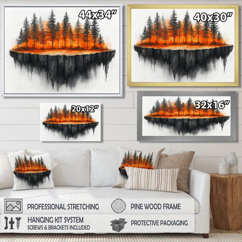 Forêt d'automne sur bois, diapositive Harmony II - forêt, art mural, H 16 po x l 32 po, Toile tendue, Ne s’applique pas