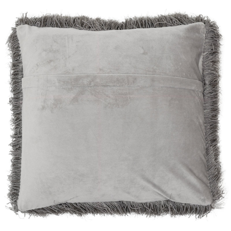 Coussin décoratif en fausse fourrure Milan, Gris