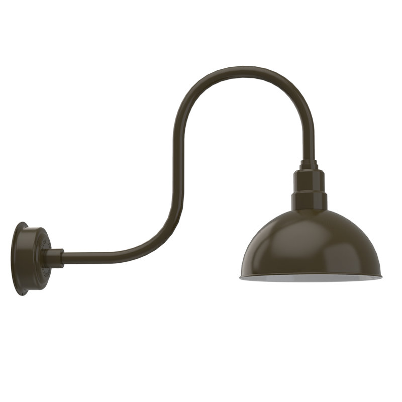Luminaire de grange d’extérieur à del Dipkarpaz, H 9 po x l 12 po x P 17 po, Bronze acajou
