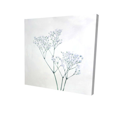 Toile à fleurs Baby's-souffle | Décoration bleue minimaliste