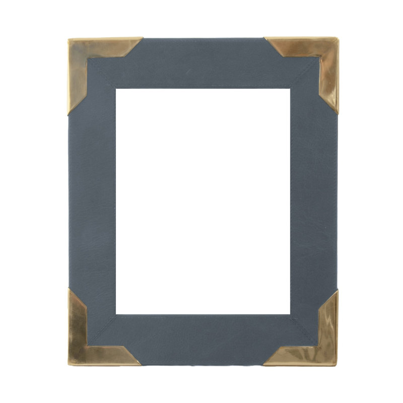Derby Leather Single Picture Frame, 10" x 8", Gray