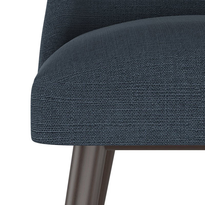 Tabouret Gallie, Tabouret de bar (siège d'une hauteur de 31 po), Espresso, Lin bleu marine classique