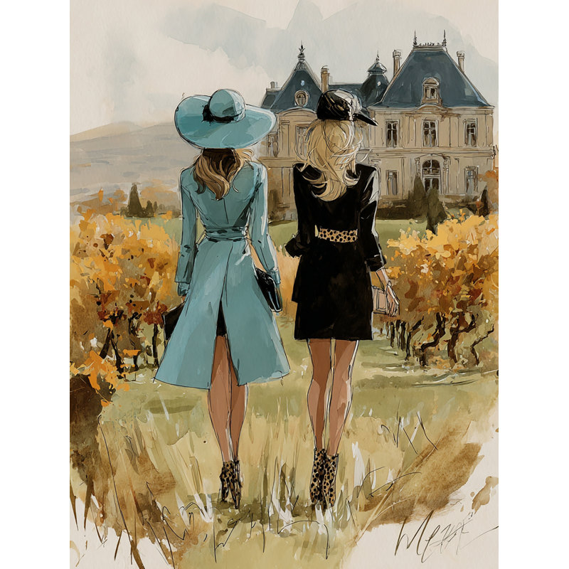 Art mural sur toile tendue Elegant Companions