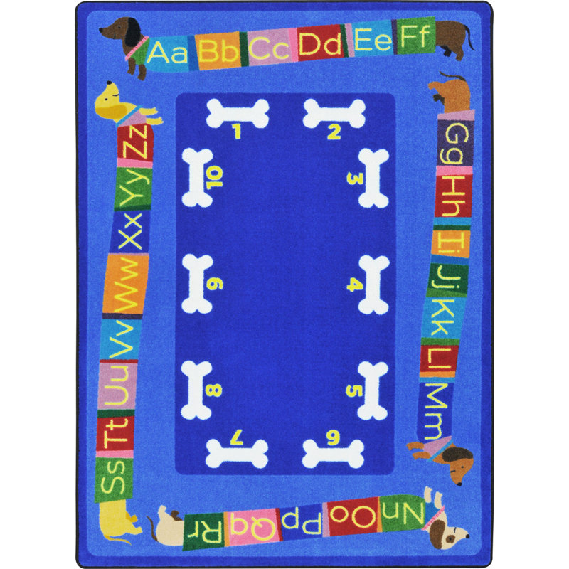 Dog Gone Good Alphabet Area Rug, Rectangle 7'8" x 10'9"