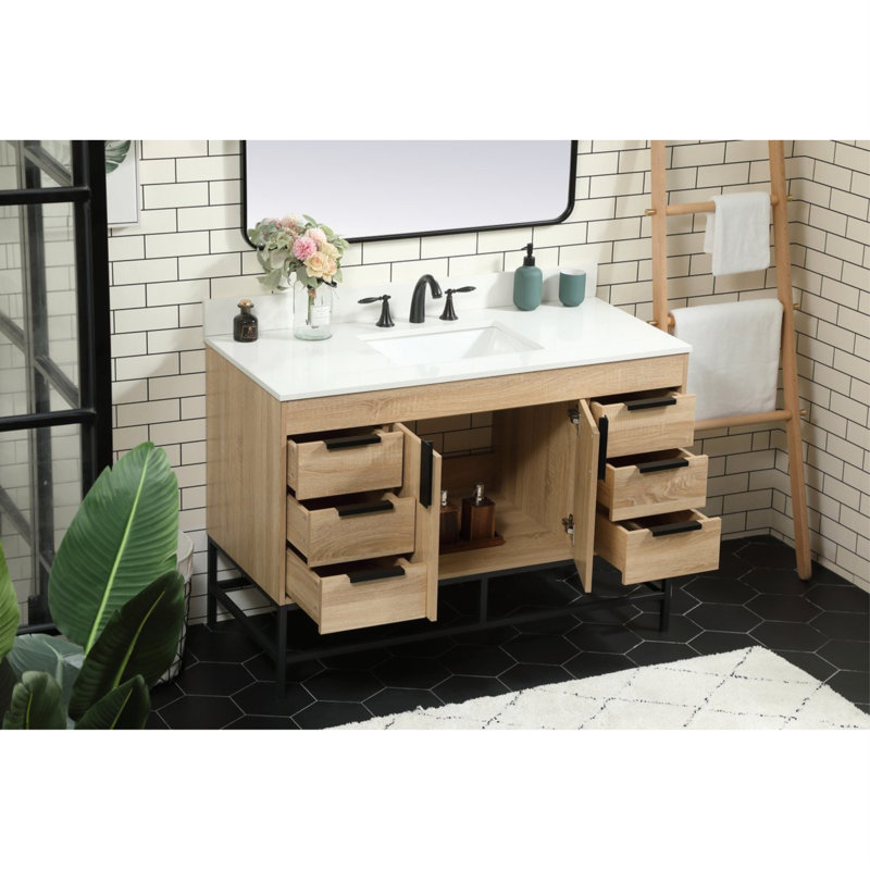 Ensemble de meuble-lavabo simple 48 po Eugene, Bois de manguier