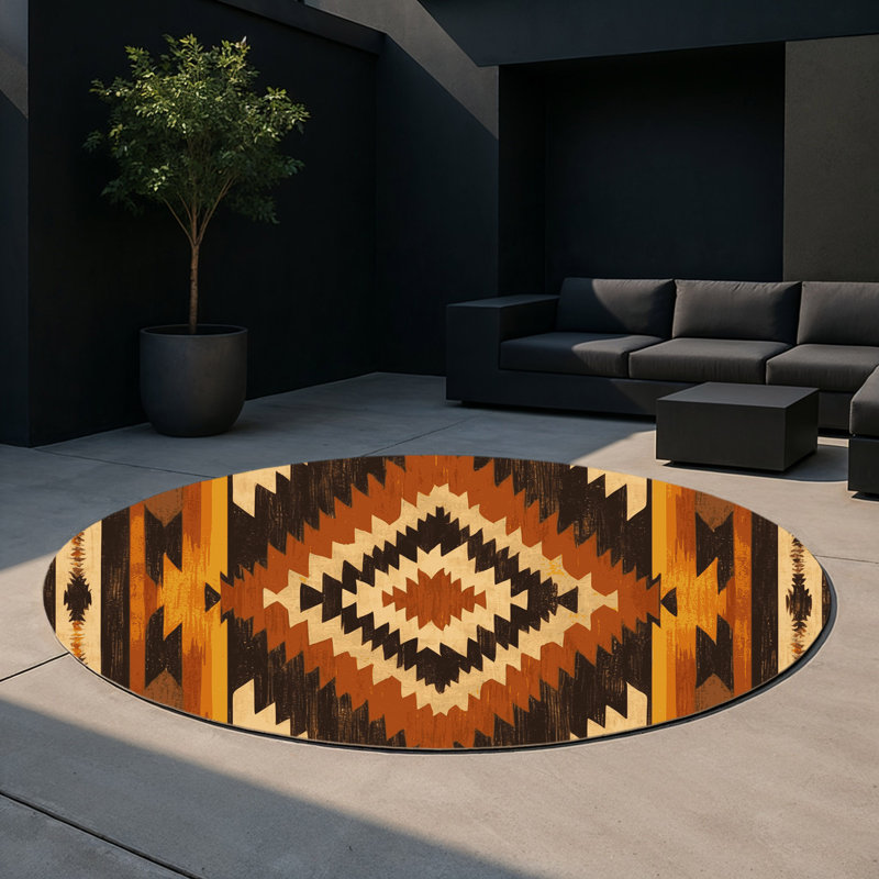 Tapis intérieur et extérieur Sunset Mirage, Rond 5 pi