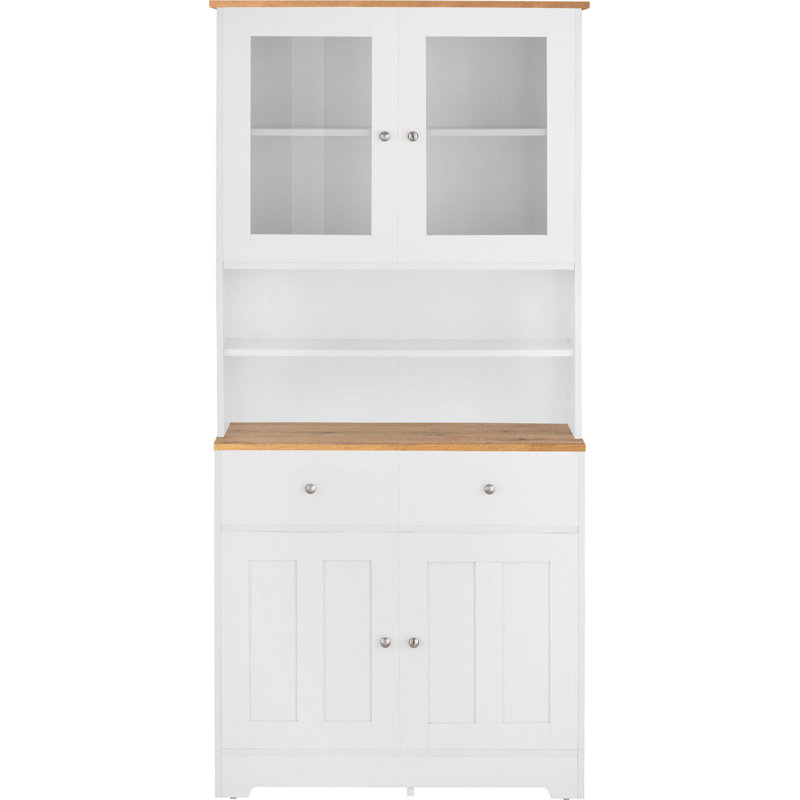 Almehdi 182cm Kitchen Pantry, White/Oak