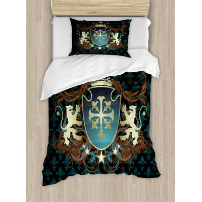 Dyal Teal Microfibre 350 TC Eclectic Duvet Cover Set