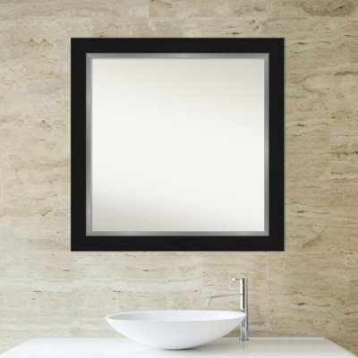 Eva Black Silver Bathroom Vanity Non-Beveled Wall Mirror