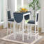 Ensemble de table de salle à manger à hauteur de comptoir en bois 3 pièces avec 2 chaises rembourrées pour petite place, blanc-129387656-129387655-129387652-129387653