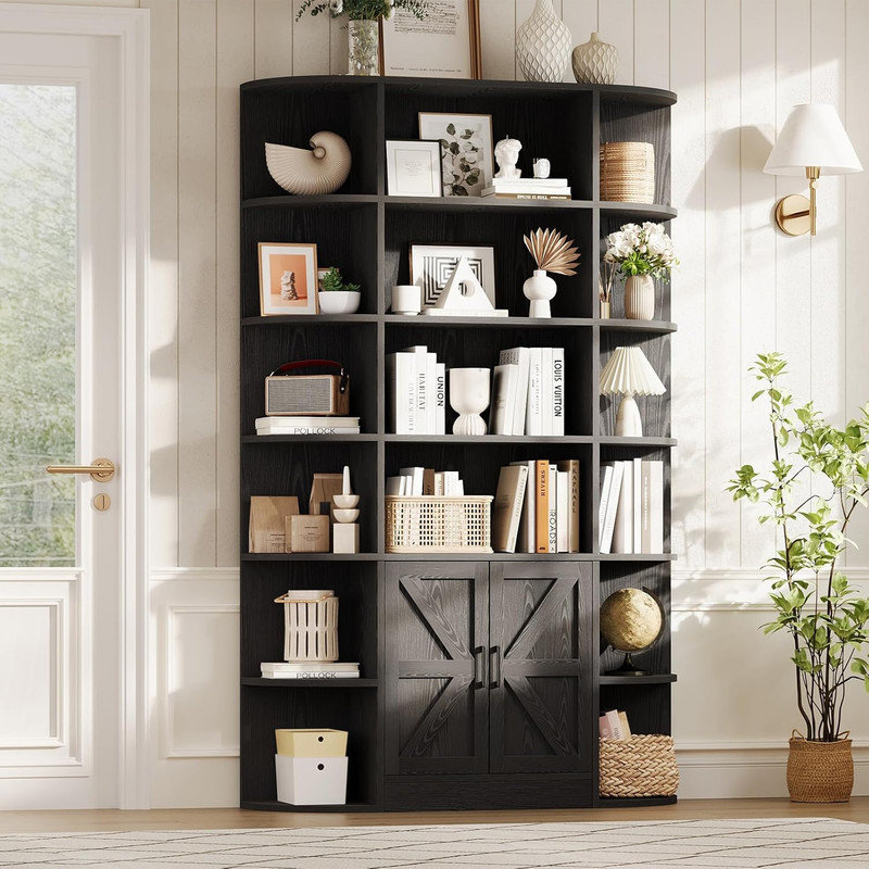 190cm H x 119cm W Bookcase, Black