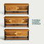 Table basse Trapeze, pieds en fer - brun teck-115186936