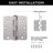 3.5" H x 3.5" W 6 Door Hinges-97755560