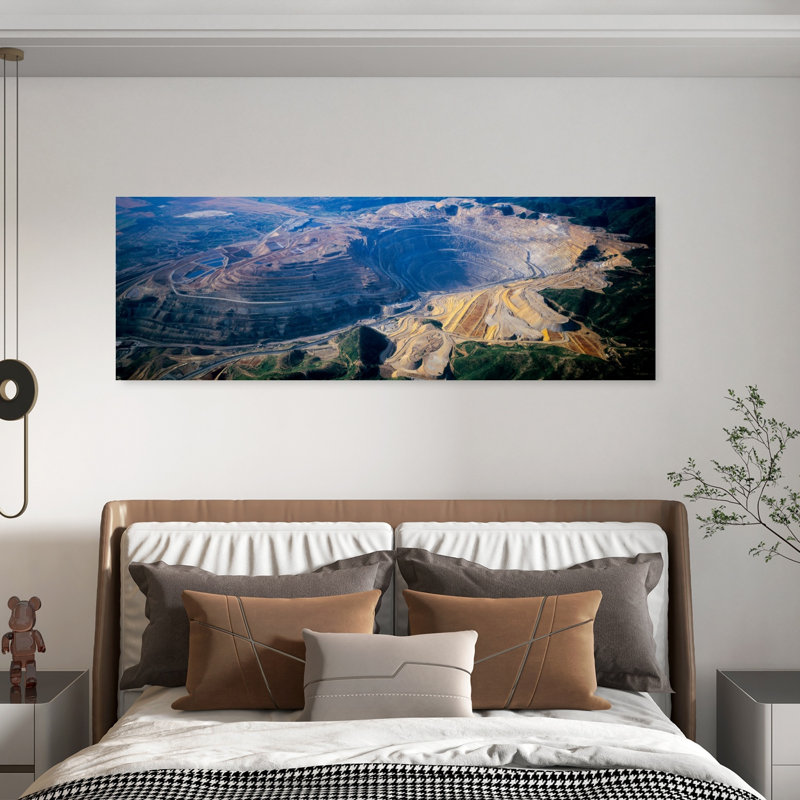 Aerial View Of Copper Mines Utah USA by Vito Palmisano - Wrapped Canvas Panoramic Print, 50.8 cm H x 152.4 cm W