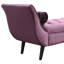 Repose-pieds mauve avec accoudoirs roulés, boutons et 2 coussins cylindriques pour centre de table décoratif