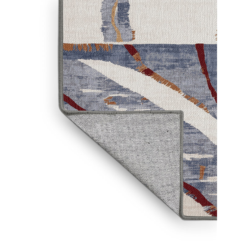 Machine Washable Gray Area Rug, Rectangle 3' x 5'