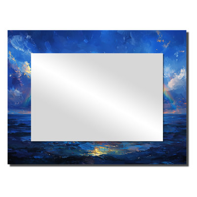 Rainbow Over The Open Ocean - Landscapes Mirror For Wall Art Decor - Printed On Metal