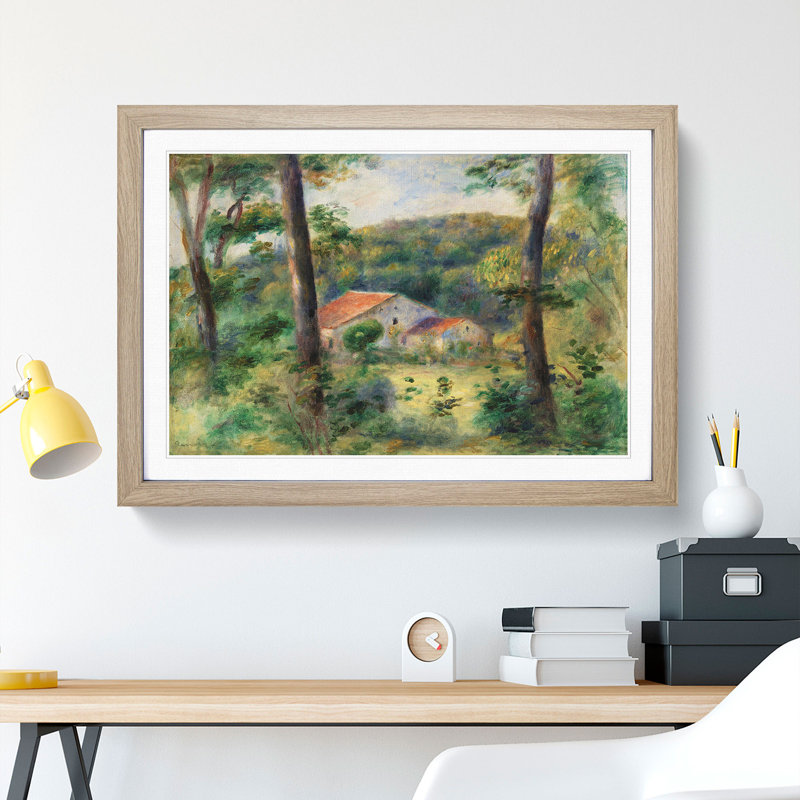 Environs of Briey by Pierre-Auguste Renoir - Picture Frame Painting, 36cm H x 48cm W x 2cm D, Oak