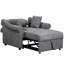 Fauteuil convertible en chenille avec dossier réglable, méridienne 3-en-1 pour le confort et la polyvalence du salon, gris foncé