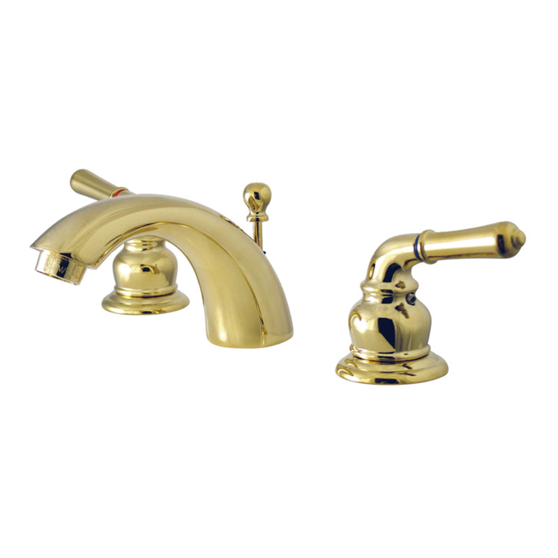 St. Charles Widespread Bathroom Faucet with Drain Assembly, Polished Brass