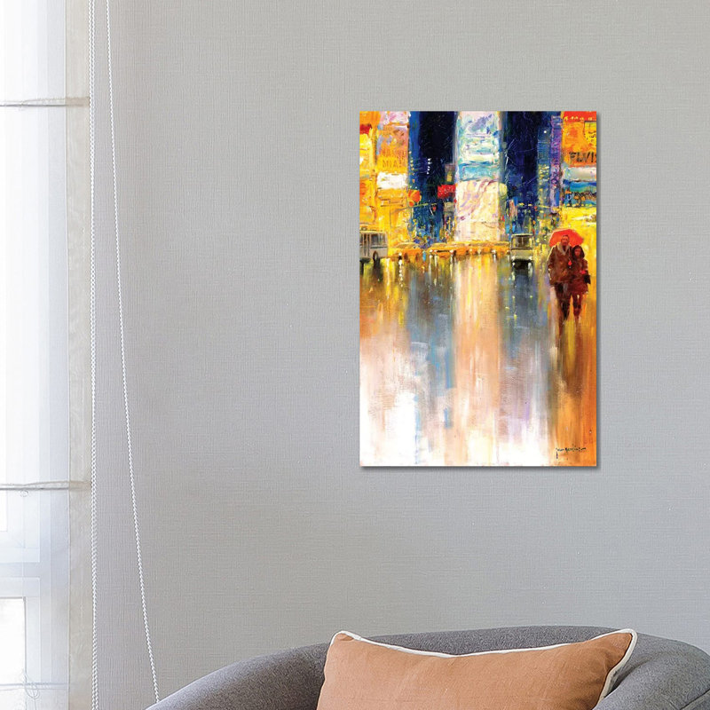 Times Square Evening 1 Piece Wrapped Canvas Wall Art, 66.04 cm H x 45.72 cm W