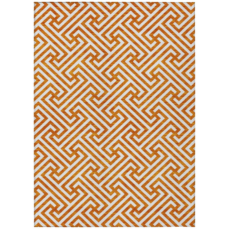 Tapis intérieur lavable à motif géométrique 9 pi x 12 pi ivoire