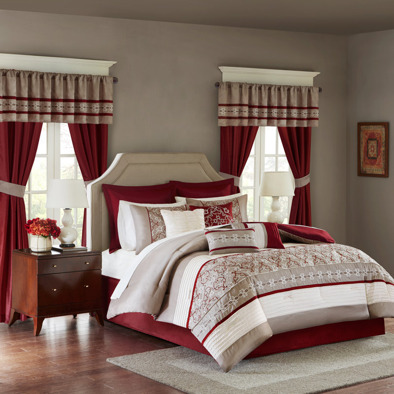 Madison Park Essentials Embroidered 24 Piece Room in a Bag Comforter Set