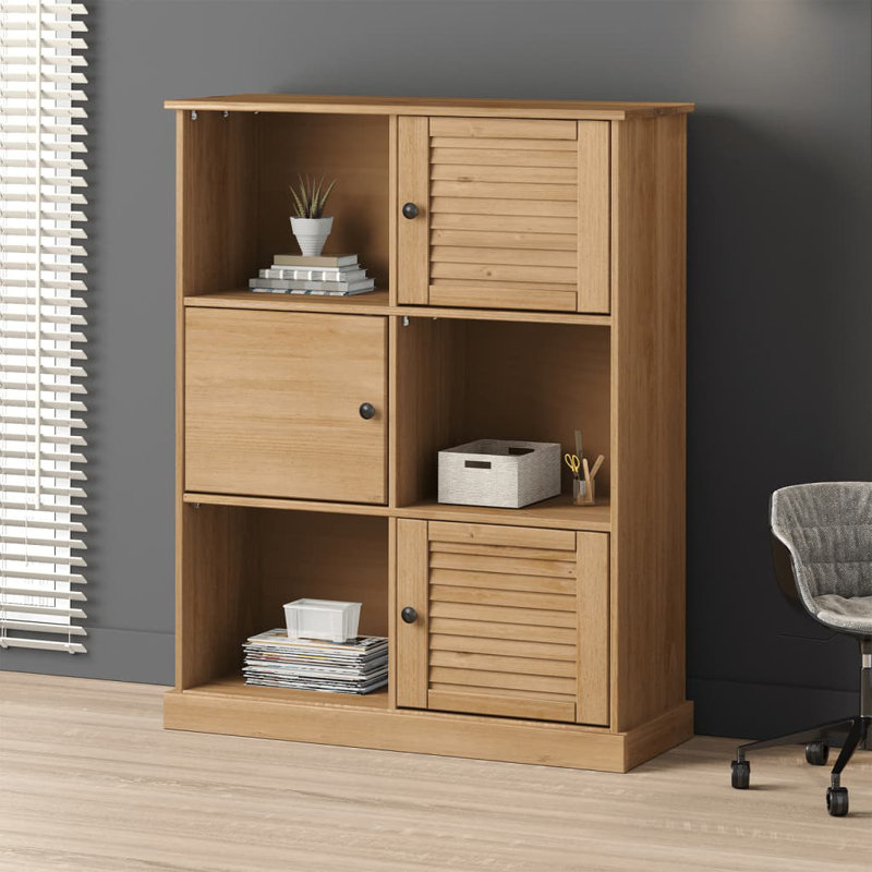 Haybridge 114.5cm H x 90cm W Cube Bookcase, Brown