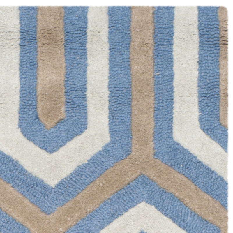 Altair Geometric Wool Hand Woven Area Rug, Rectangle 122 x 183 cm