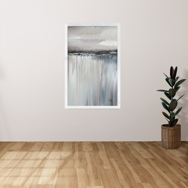 " Paysage I " by Patricia Pinto, 27.5" H x 21.5" W x 0.75" D, White Frame