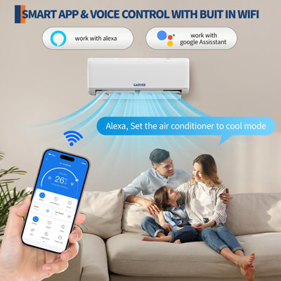 24000 BTU Mini Split AC Heat Pump 21 SEER2 Ductless Inverter WiFi 208-230V White