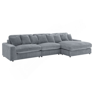 Cassidy Fog Upholstered Sectional Sofa