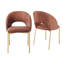 Chaises de salle à manger en cuir Morden Pu avec pieds en métal (ensemble de 2)-136535841
