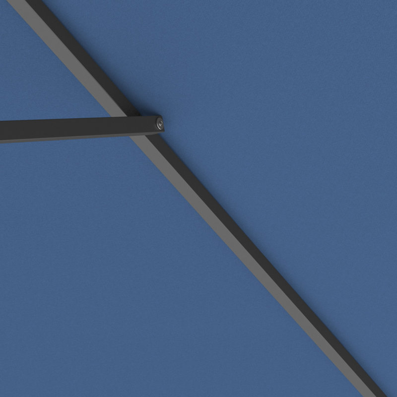 Parasol de patio 9 pi avec mât en aluminium, nervure en acier, manivelle, inclinaison par pression avec tissu oléfine Solstice