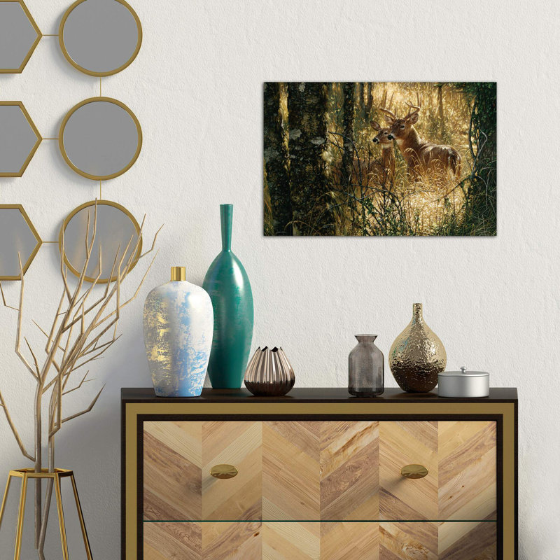 A Golden Moment - Whitetail Deer by Collin Bogle - Wrapped Canvas Painting, 66.04 cm H x 45.72 cm W x 1.91 cm D