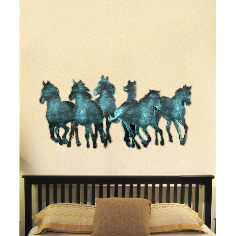 Décoration murale en bois à stallion sauvage, H 24 po x l 24 po x P 1 po