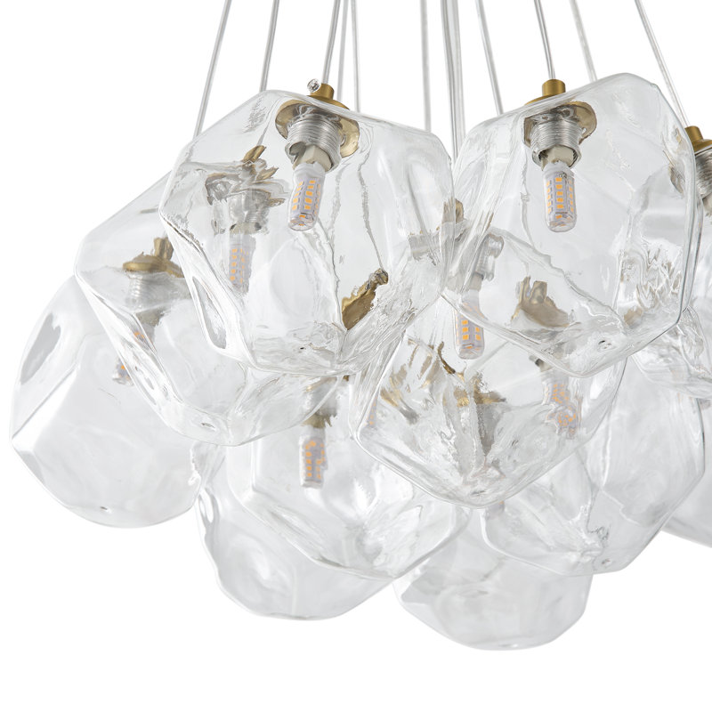 13-Copper colored dimmable glass iron pendant light