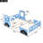 Blue Full Size Car Bed With Wheels - Pine And Structure Fun Theme Doors Windows Mattress Supported By Slatted Rails Effortless Assembly Steps Classic Car-Shaped Platform In Built For A Charming-258398256-258398259
