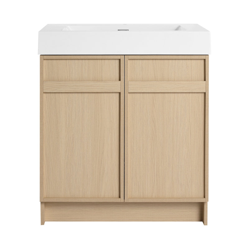 Meuble-lavabo autoportant avec lavabo en résine